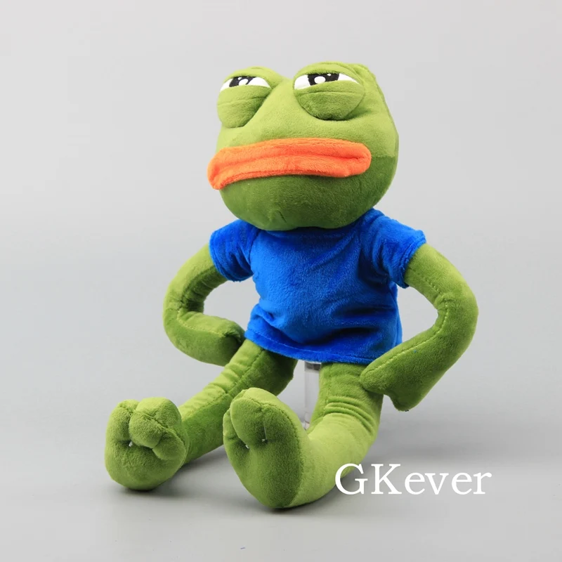 Jouet en peluche Pepe Sad Frog pour enfants, animal en peluche doux, beurre, cadeau de dessin animé, 17 po, 42 cm