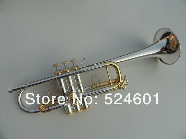 High Quality CL180SML-239 C Tone Trumpet Silver Plated And Gold Color Type Brass Instruments Trumpet With Mouthpiece Case