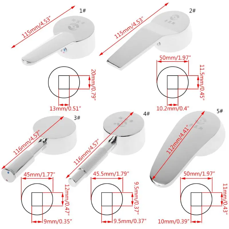 Basin Plated Faucet Handle Bathroom Kitchen Accessories