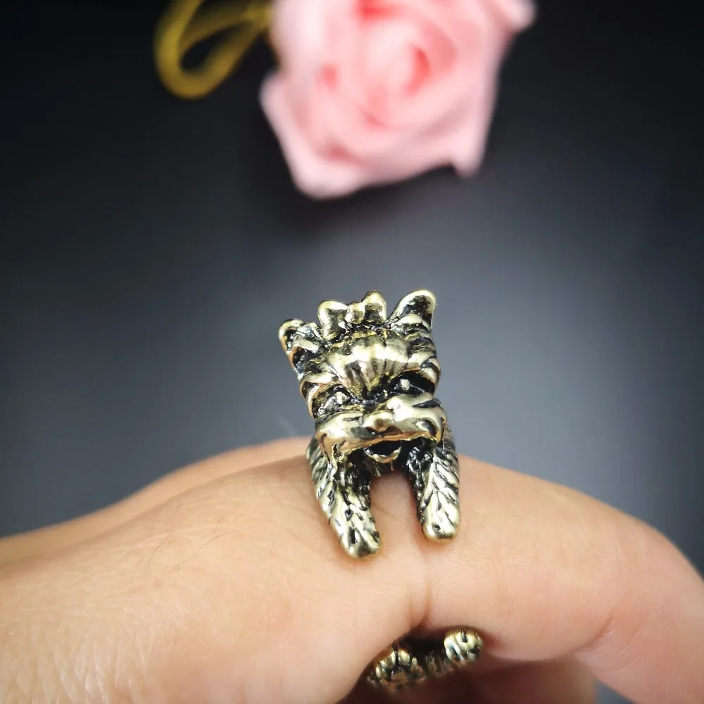 Yorkshire Terrier Ring free size hippie animal Yorkshire Terrier dog Ring jewelry for pet lovers