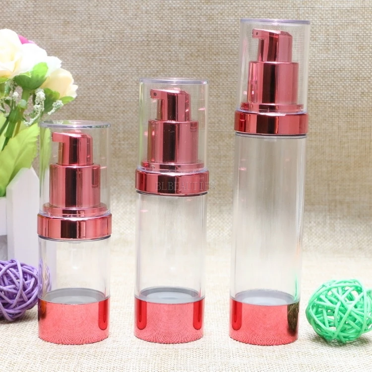 

15ml 30ml 50ml Pale Gold Empty Cosmetic Container Airless Pump Plastic Bottles Makeup Tools Lotion Refillable Bottle 500pcs/Lot