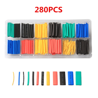 280PCS 1mm-10mm Heat Shrink Tubing Insulation Shrinkable Tube Assortment Electronic Polyolefin Wire Cable Sleeve Kit