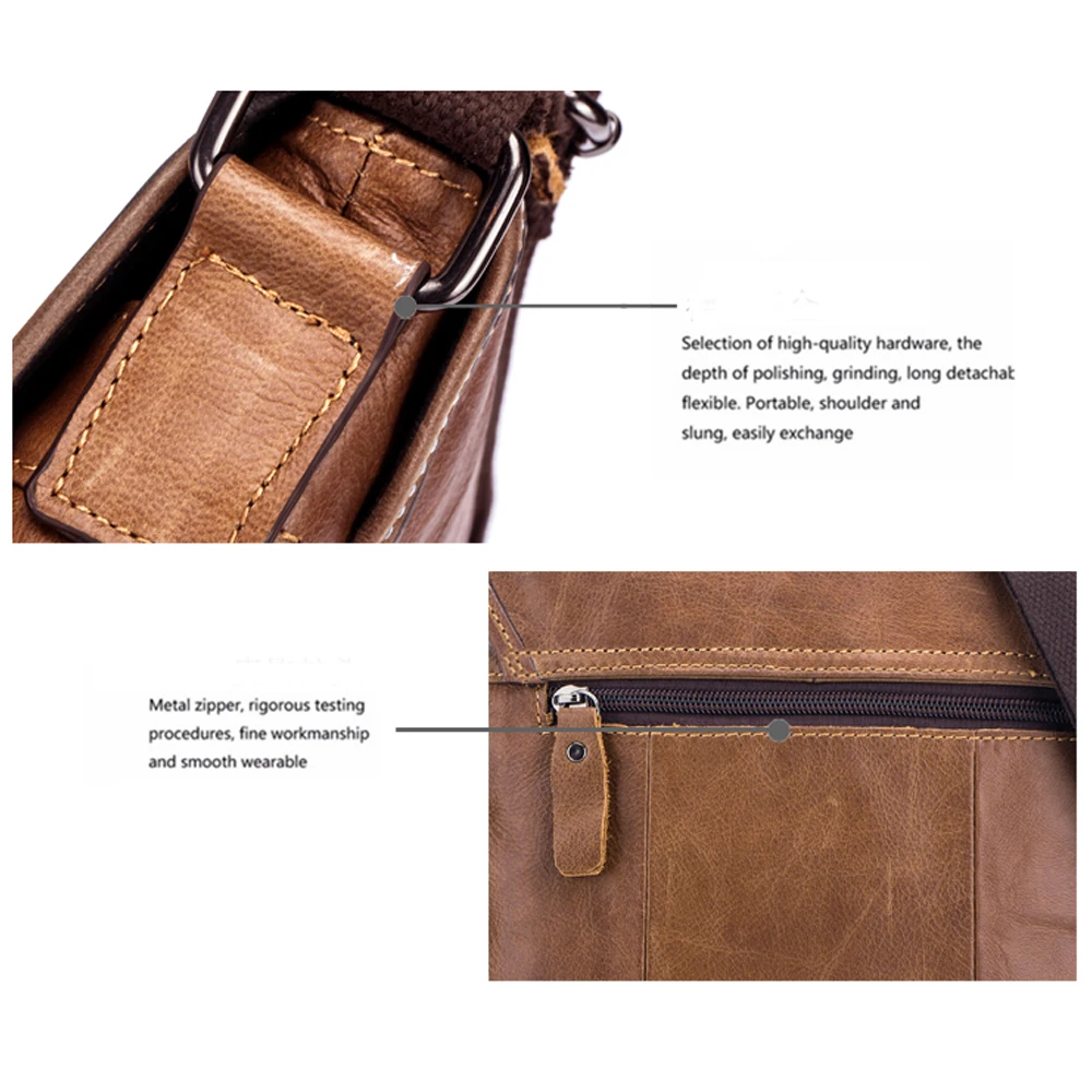 Famous Brand Men\'s Genuine Leather Shoulder Bag Man Messenger Bag For Nan Leather Fashion Flap Male Crossbody Bags Handbags