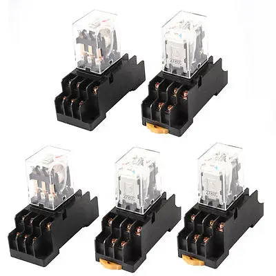 

AC24V Coil 3PDT 11Pin Red LED General Purpose Power Relay 5Pcs w Socket