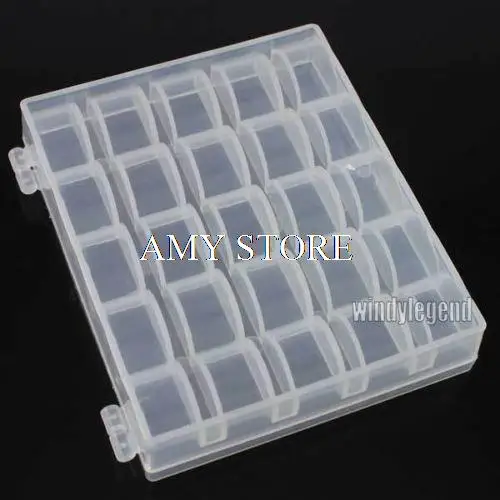 5 X CLEAR PLASTIC EMPTY BOBBIN STORAGE CASE BOX