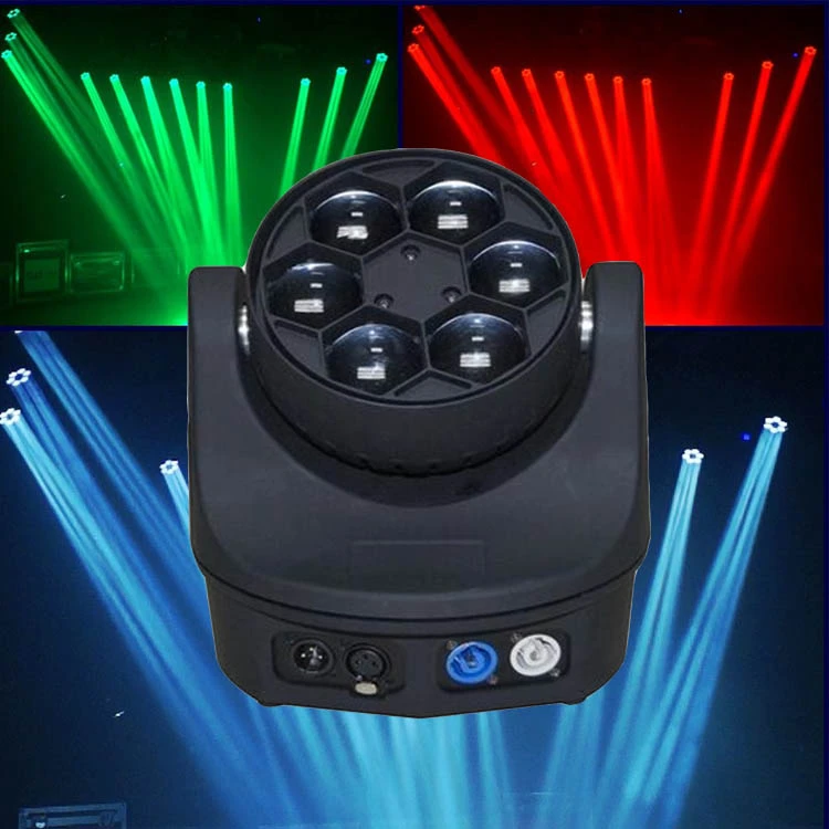 New 6*15W RGBW 4 In 1 LED Mini Bee Eye Beam Light DMX512 Wash Moving Head Light DJ Disco Fest Home Show Bar Stage Party Lights