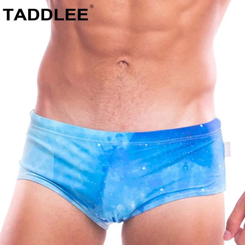 Taddlee Brand Sexy Men's Swimwear Swimsuits Swim Boxer Briefs 3D Printed Men Board Beach Trunks Low Waist Swimming Bikini Gay