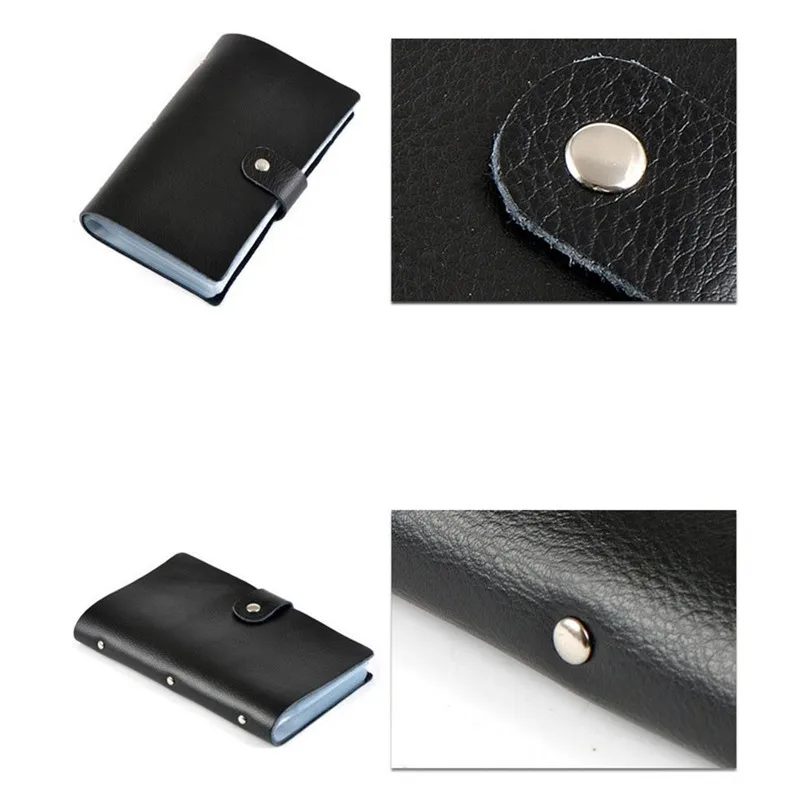 Leather Credit Card Holder Large Capacity Cowhide Leather Id Card Case 90 Card Holders Business Card Holder