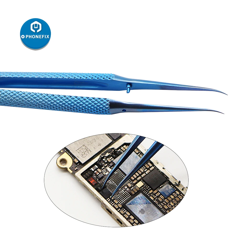 Pinset Paduan Titanium Presisi Alat Perawatan Profesional untuk iPhone Motherboard Perbaikan Kabel Tembaga Jalur Lompat Sidik Jari