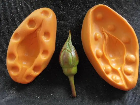 Moule en silicone pour décoration de gâteau, outils de cuisson, feuillage de plantes, bouton de rose, chocolat