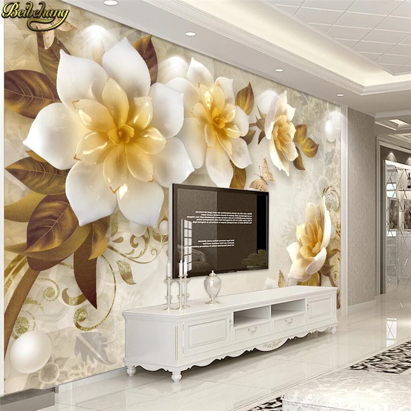 

beibehang custom Relief camellia home improvement 3d wall paper roll bedroom wallpaper for walls TV background wallpaper murals
