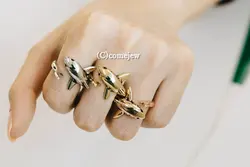 New Trendy Dolphins Rings Gold Silver Color Shark Promise Rings For Women Girl World Of Warcraft Aros Overwatch