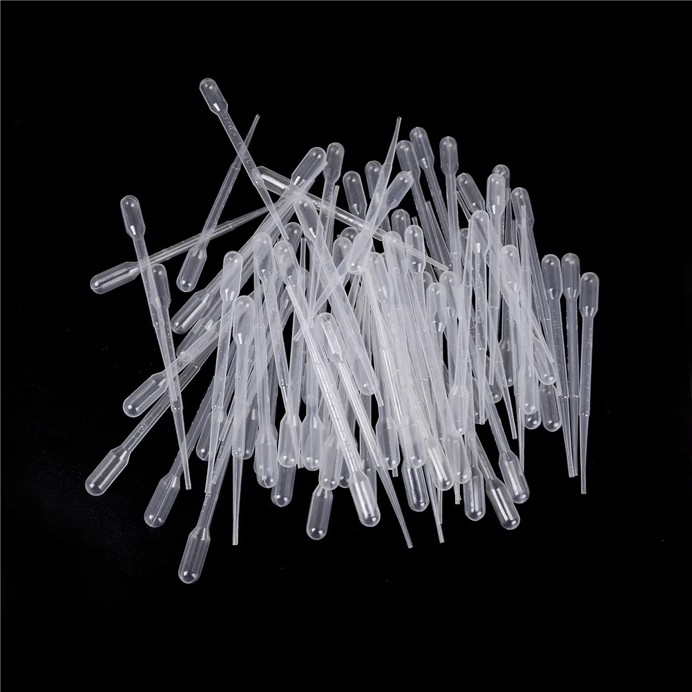 100Pcs 2ml Disposable Pipettes Plastic Squeeze Transfer Pipettes Dropper Silicone Mold For UV Epoxy Resin Craft Jewelry Making