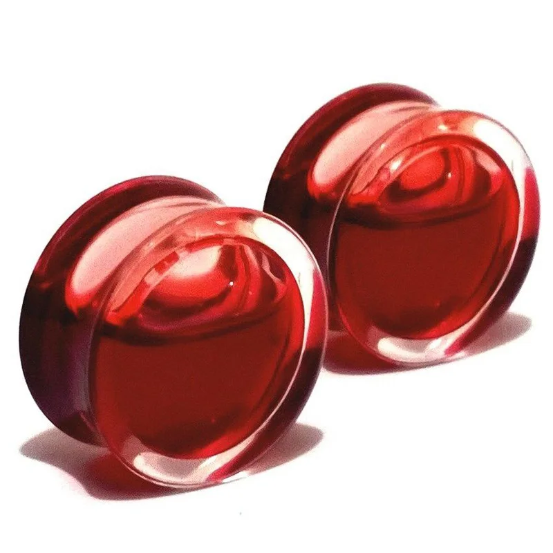 2pcs Plugs and Tunnels Red Liquid Acrylic Ear Stretchers Plugs Flesh Tunnel Ear Plugs Earrings Gauges Ear Plug Sex Body Jewelry