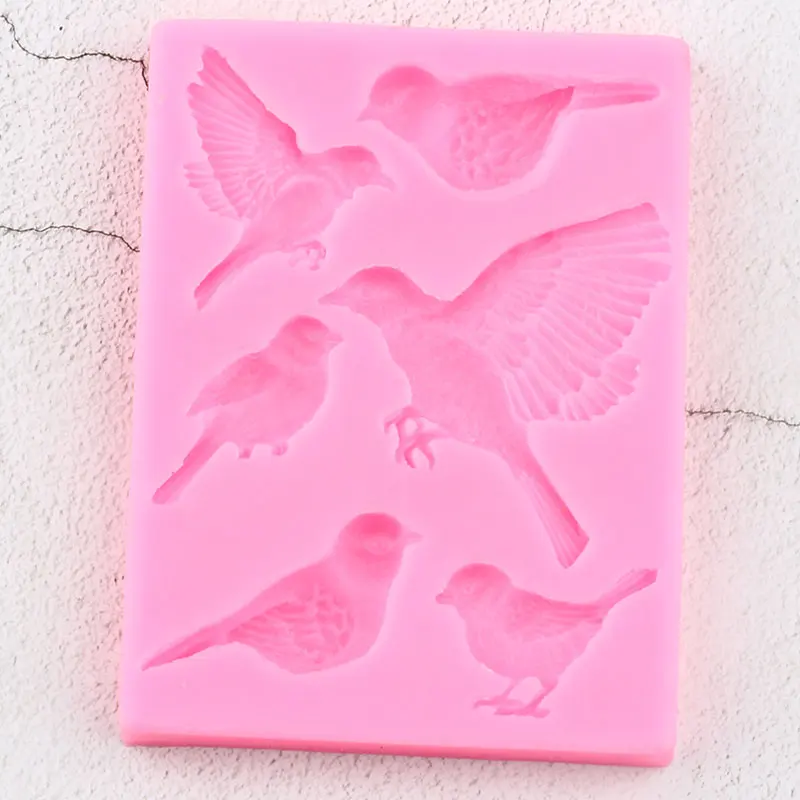 3D Craft Birds Silicone Molds Sugarcraft Cake Decorating Fondant Mold Cupcake Baking Clay Candy Chocolate Gumpaste Moulds