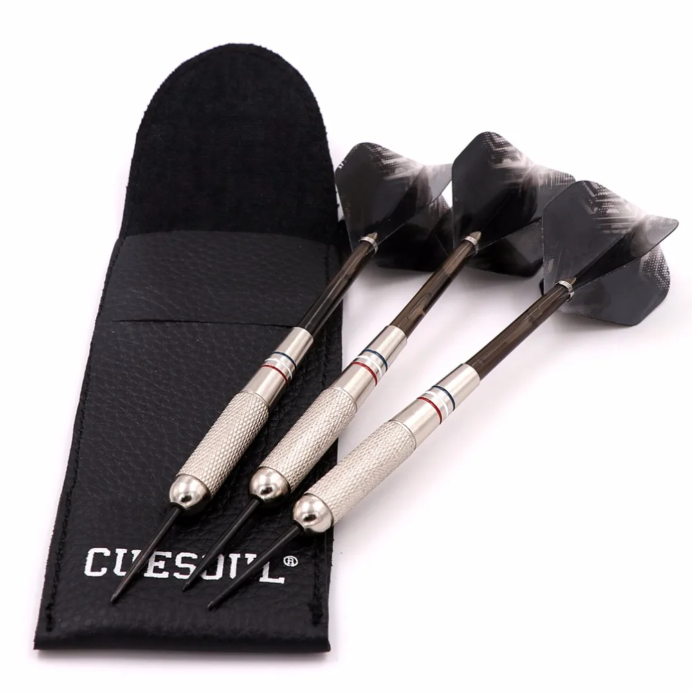 CUESOUL Professional Steel Tip Brass Barrels Nickle Planting Darts Set with Darts Bag