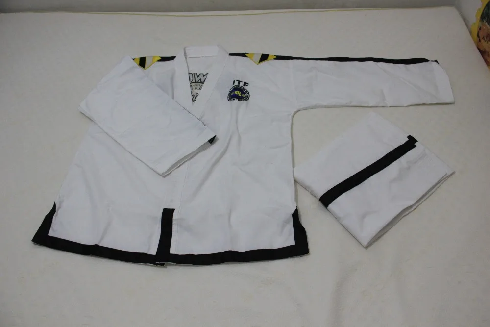 

ITF full embroidery Taekwondo clothing standard plain 1-3 dan assistant instructor doboks 4-6 dan Instructor uniforms wholesale