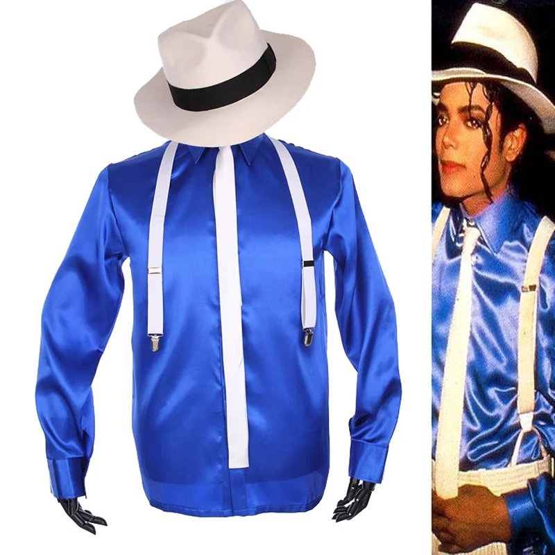 MJ Michael Jackson Stripe Classic BAD Smooth Criminal 1990S White Blazer Suit Shirt Tie Hat Halloween Costume Chistmas Gift