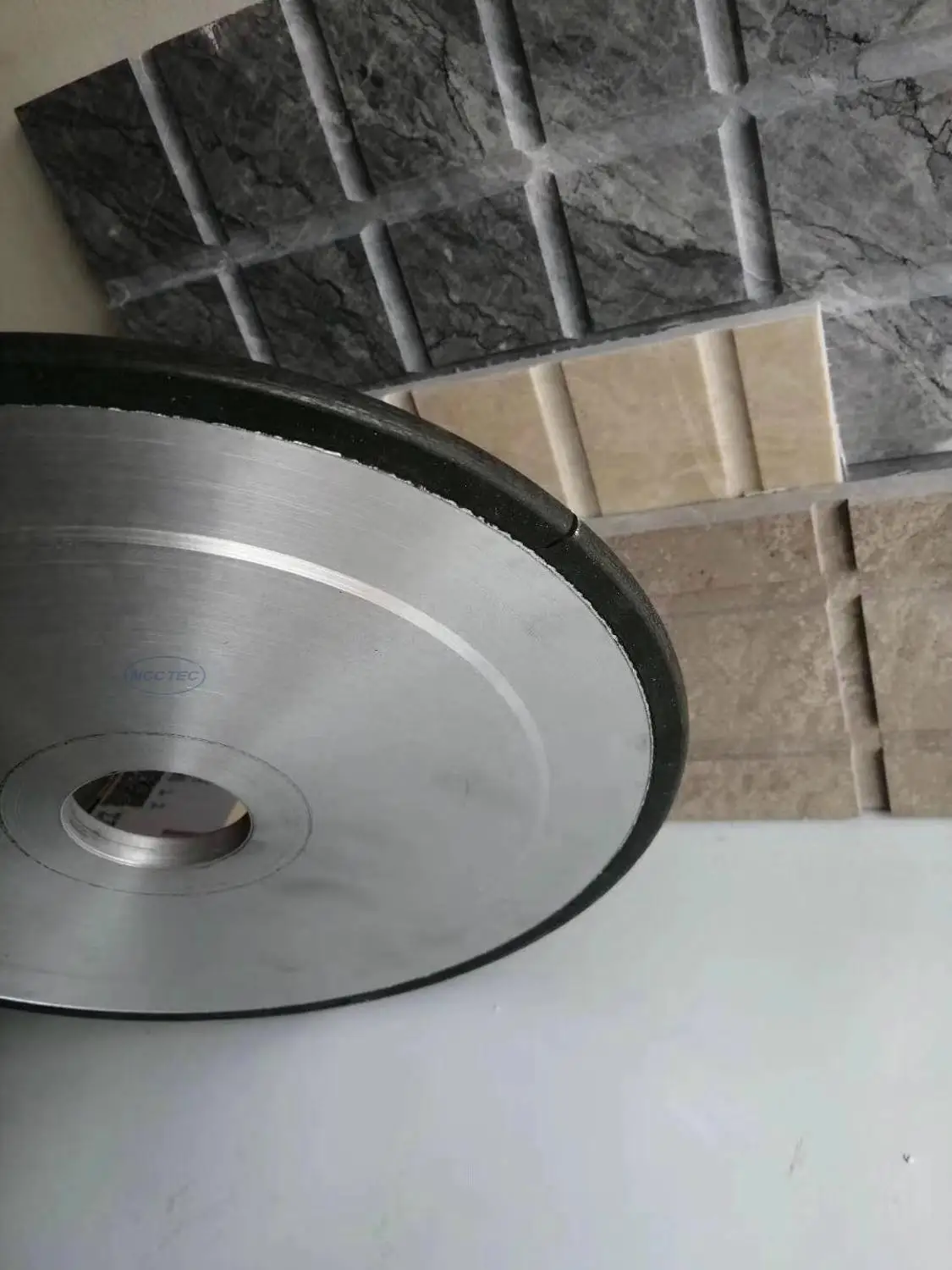 12'' 300mm Diamond stone slotted and polishing wheel | 1 step to finish Slotting and polishing | 2019 new product no chipping