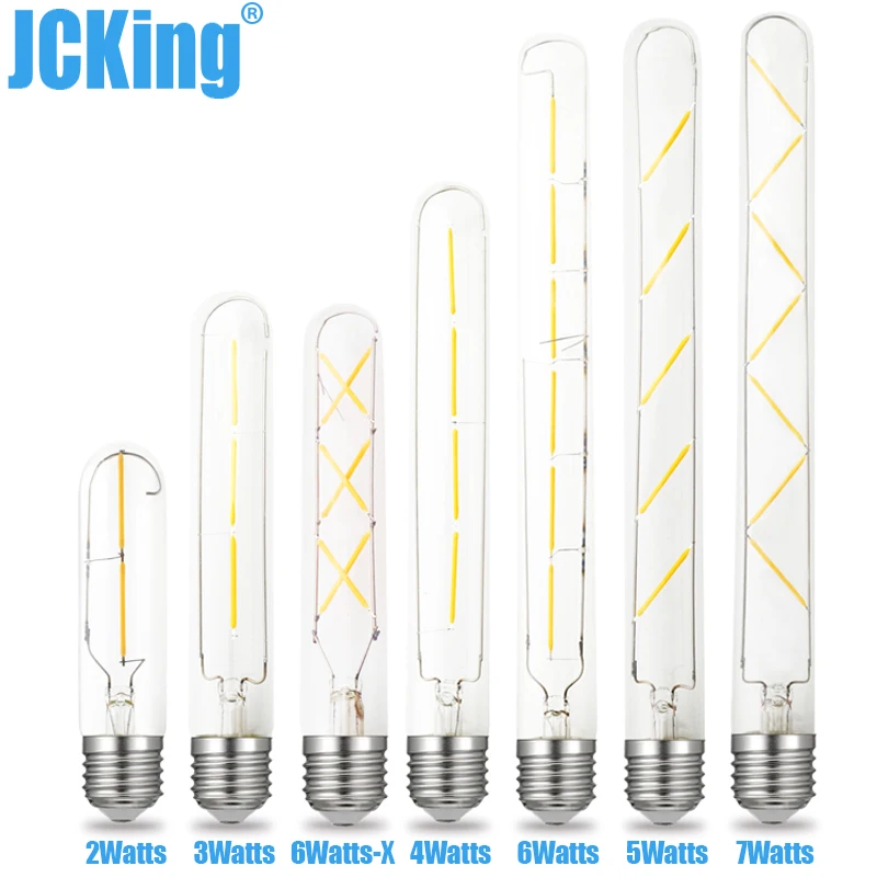 JCking-bombillas de filamento de tubo Led T30, 2W, 3W, 4W, 6W, 7W, E27/E26, 110V, 220V, lámpara Retro Vintage para iluminación de candelabro