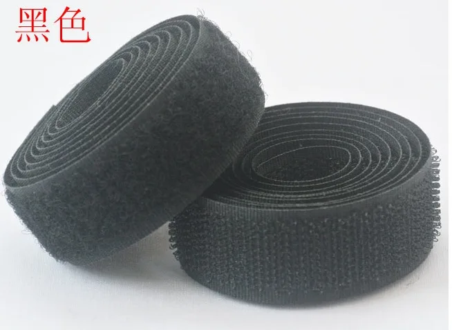 

5m/lot 2cm Hook & Loop black Adhesive Fastener Tape children clothes polyester tape diy accessories2183