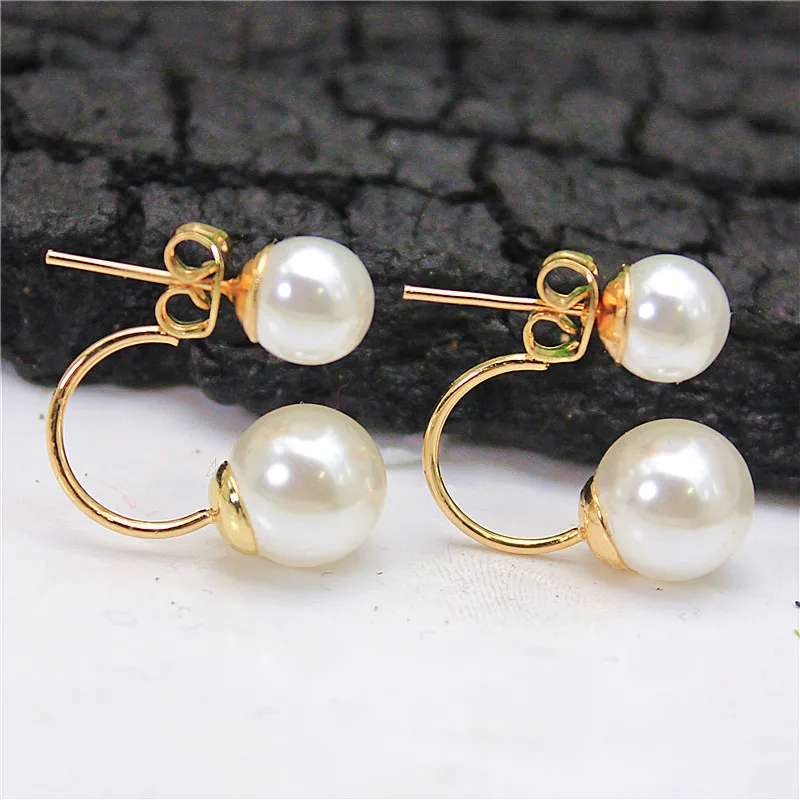 2019 new design fashion brand jewelry elegant double sides earrings for women  stud earrings