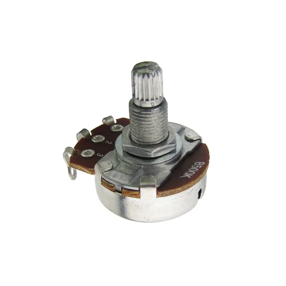 FLEOR 2 stücke Big Gitarre Töpfe Potentiometer A500K A250K B250K A500K Linear Taper/Audio Taper Potentiometer Lange Split Welle – Detail 3