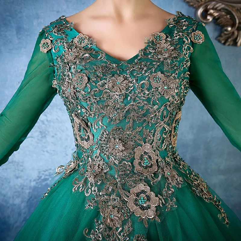 Vestido de baile medieval de videira, vestido renascentista, verde real, bordado, pérolas, vestido de baile, renascentista, cosplay, vitoriano/maria belle, baile, 100%