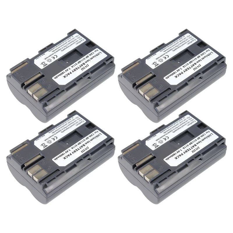 3Pcs 1.8Ah BP-511A BP 511A BP511A BP-511 Battery for Canon EOS 300D 10D 20D 30D 40D 50D D30 D60 5D G6 OS 30D 40D G1 Pro 1 PV130