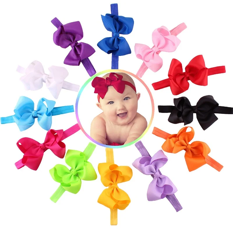 Big Bow Baby Girls Hairbands Kids Hair Bandeau Solid Color Headband Children Hair Bands Kids Hairpins Headwear Taenia Knot H17