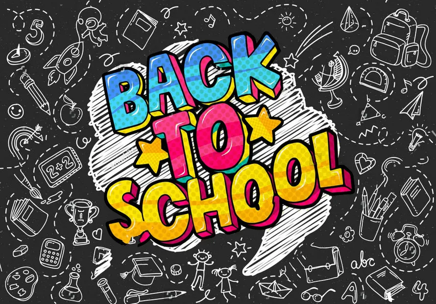 

school supplies comic speech bubble lettering blackboard Backgrounds Vinyl cloth High quality Computer print wall backdrop