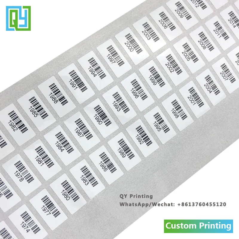 2000pcs 16x8mm Free Shipping Custom Barcode Labels QR Code 2D Data Matrix Serial Number Waterproof Oil Proof White PET Stickers