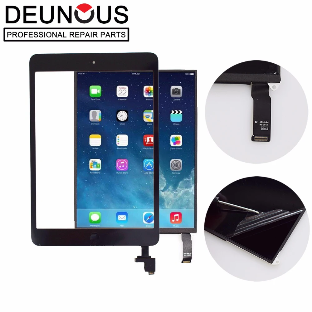 LCD Touch screen For iPad Mini 2 Display + touch panel Digitizer Front Glass with IC Home Button Sticker Camera Holder