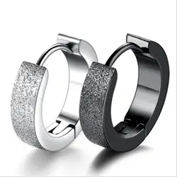 Vintage Gun Black Hoops Earrings For Men Party Accessories Cool Fashion Silver 925 Earring Male Jewelry For Boy Birthday Gift