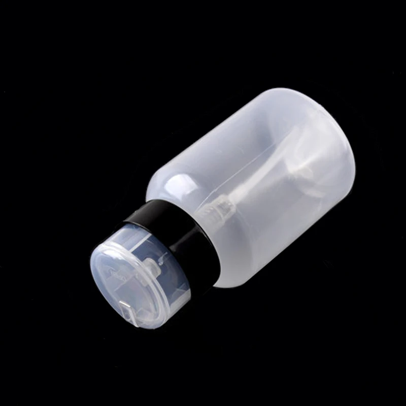 Hot 210ml Clear Refillable Bottles Pump Dispenser Nail Art Polish Remover Cleaner Empty Spray Liquid Plastic Bottle Makeup Tools