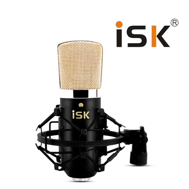 ISK BM-700 condenser microphone pure gold coating large vibration sound  head for recording studio/computer live broadcast/stage - AliExpress