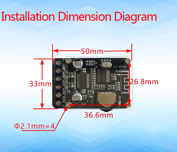 TZT 10W/15W/20W Stereo Bluetooth Leistungsverstärkerplatine 12V/24V Hochleistungs-Digitalverstärkermodul XY-P15W – Detail 3