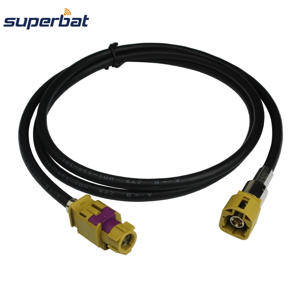 Superbat Fakra K Coding HSD Cable Assembly Straight Female to Straight Male Dacar 535 4pole Car Radio Antenna