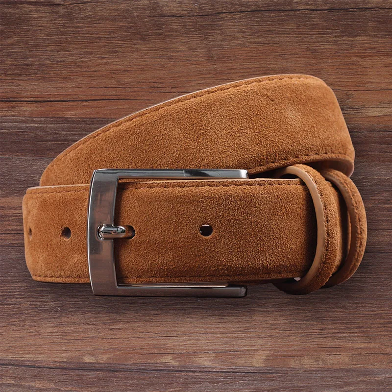 Hongmioo Genuine Leather Suede Men's Belts Cowhide Belt Luxury Brand Pin Buckle Wholesale And Retail 10 Per Pack Ceinture Homme