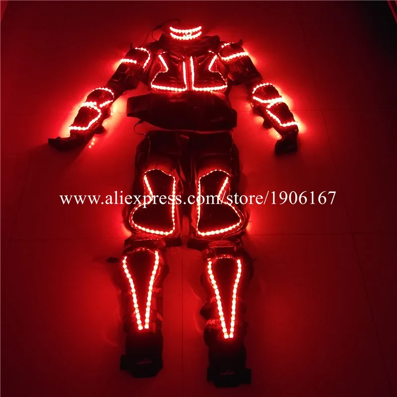 3 Sets Led Light Up Armor And Kneepad Led Luminous Robot Dance Suit Ballroom Costumes Nightclub Party DJ Stage Show Led Wear