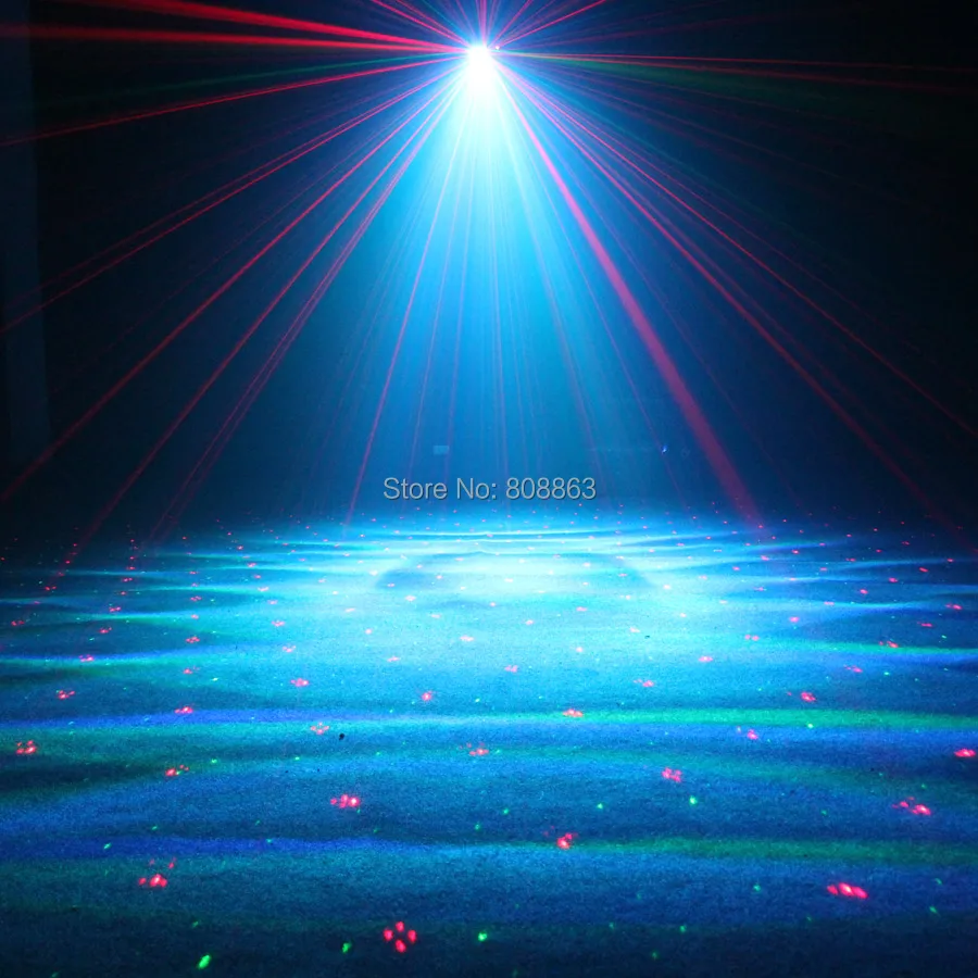 ESHINY R&G Laser Stage Light Full Stars Patterns Aurora Water Galaxy Sky Effect RGB LED DJ Family Party Xmas Bar Dance T207D4