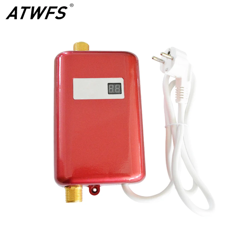 ATWFS Instantaneous Water Heater Electric 3800w 220v Instant Water Heater Shower for Swimming Pool Kitchen Heating Hot Water