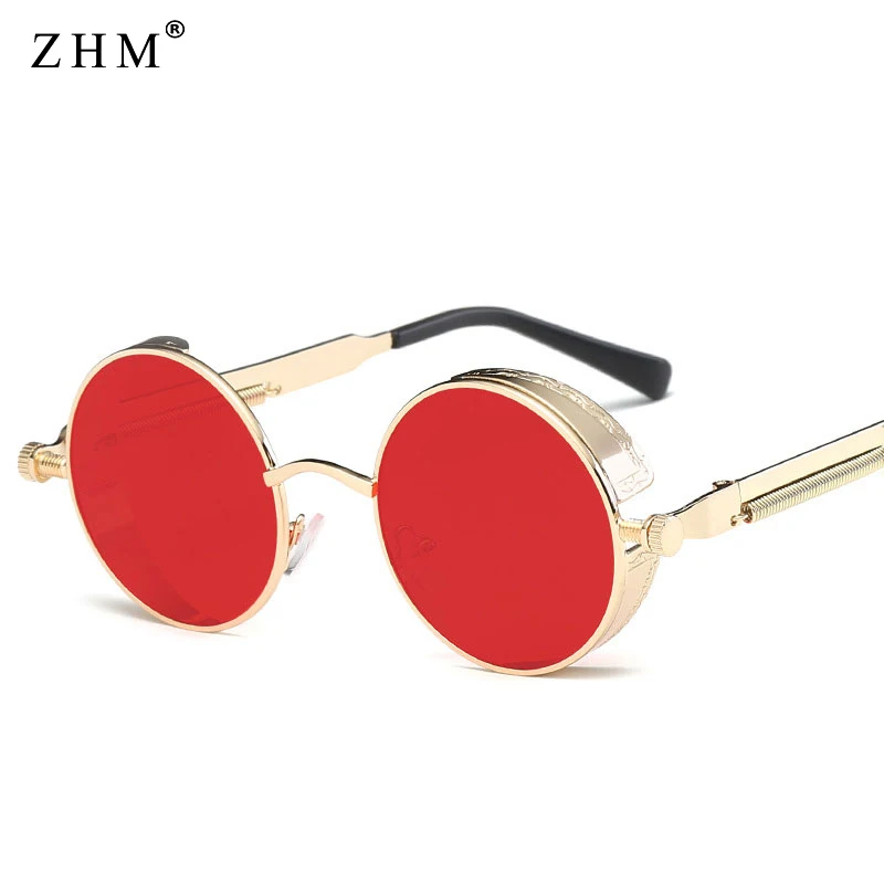 2022 Metal Steampunk Sunglasses Men Women Fashion Round Glasses Brand Design Vintage Sunglasses High Quality UV400 Eyewear