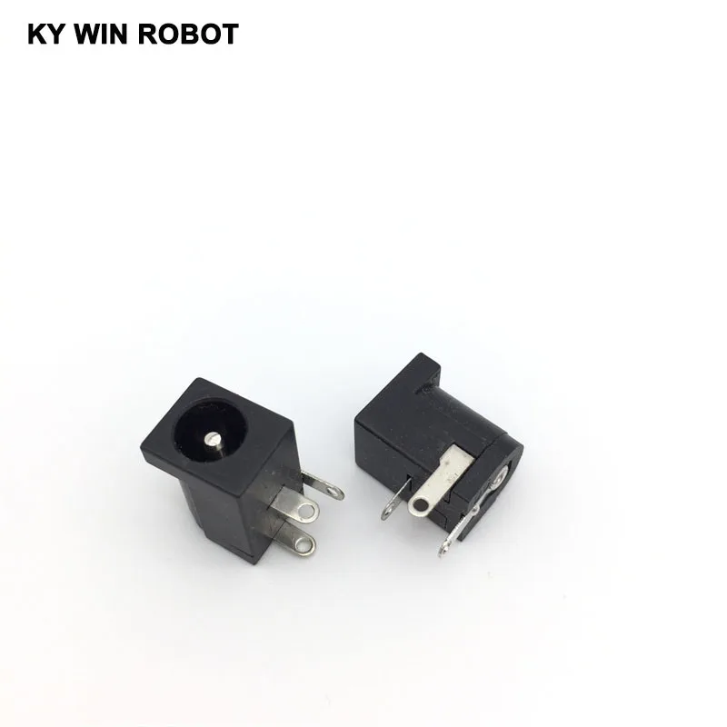 10Pcs DC-005 Black DC Power Jack Socket Connector DC005 5.5*2.1mm 2.1 socket Round the needle