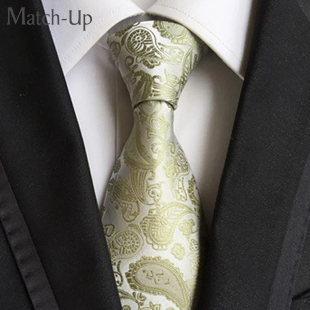 Match-Up new Polyester cashew flower paisley pattern classic 18 colors Men's tie 12