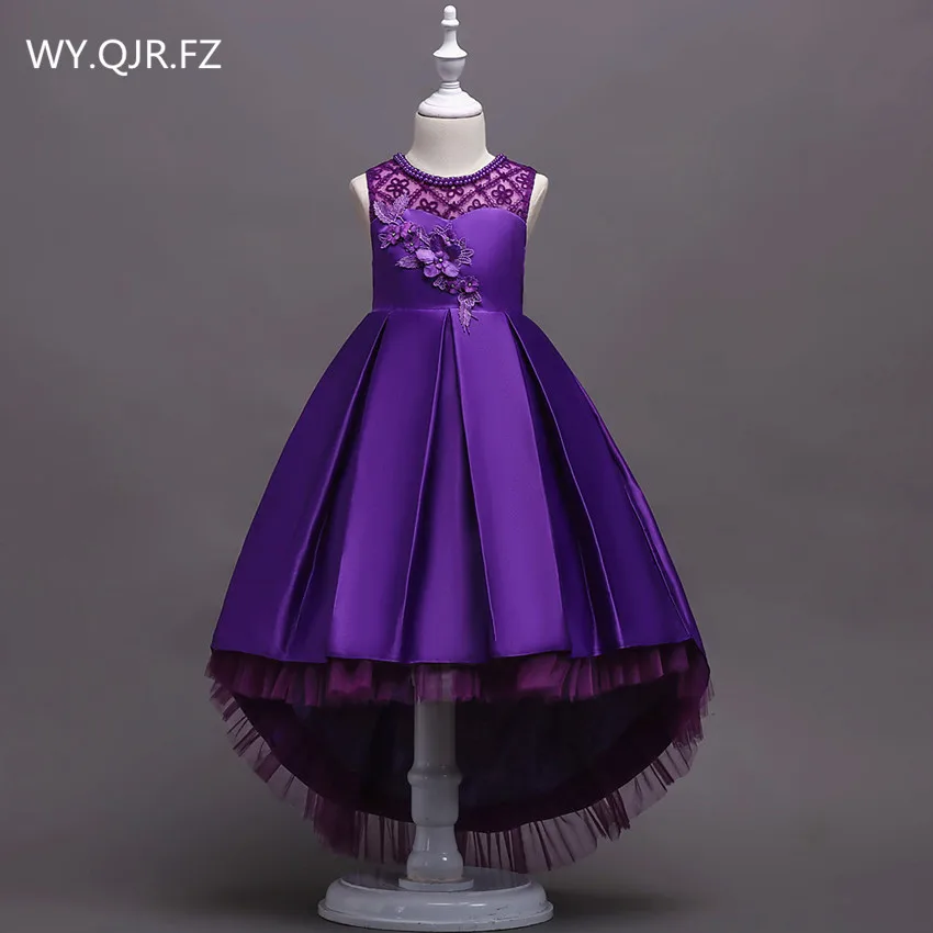 BH-580#Pruple pink Trailing Lace Flower Girl Dresses party prom Children's performance dress wholesale European American fashion