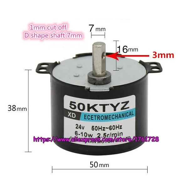 50*38mm 50KTYZ 24V permanent magnet synchronous motor 2.5rpm/30rpm/50rpm 6-10W low noise micro AC motor~