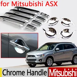 for Mitsubishi ASX 2010 - 2017 Chrome Door Handle Cover 2011 2012 2013 2014 2015 2016 Accessories Car Stickers Car Styling