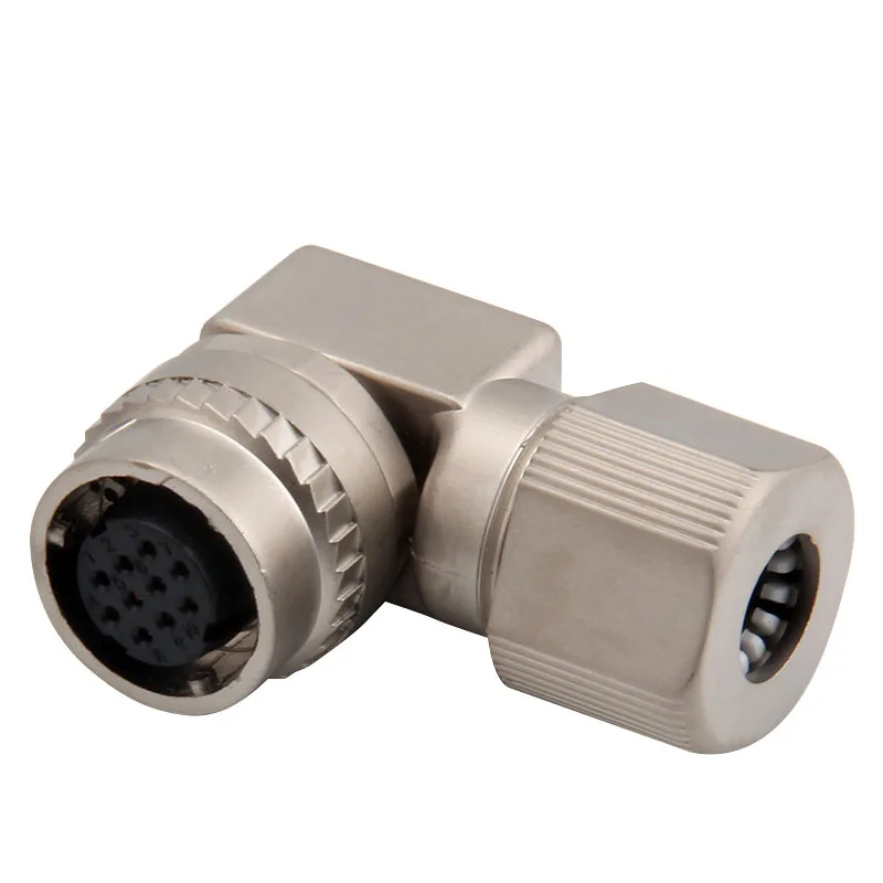 1Pcs Servo Motor Connector CM10 10pin Angle 2 Core Servo Encoder Socket DDK Metal Connectors Straight