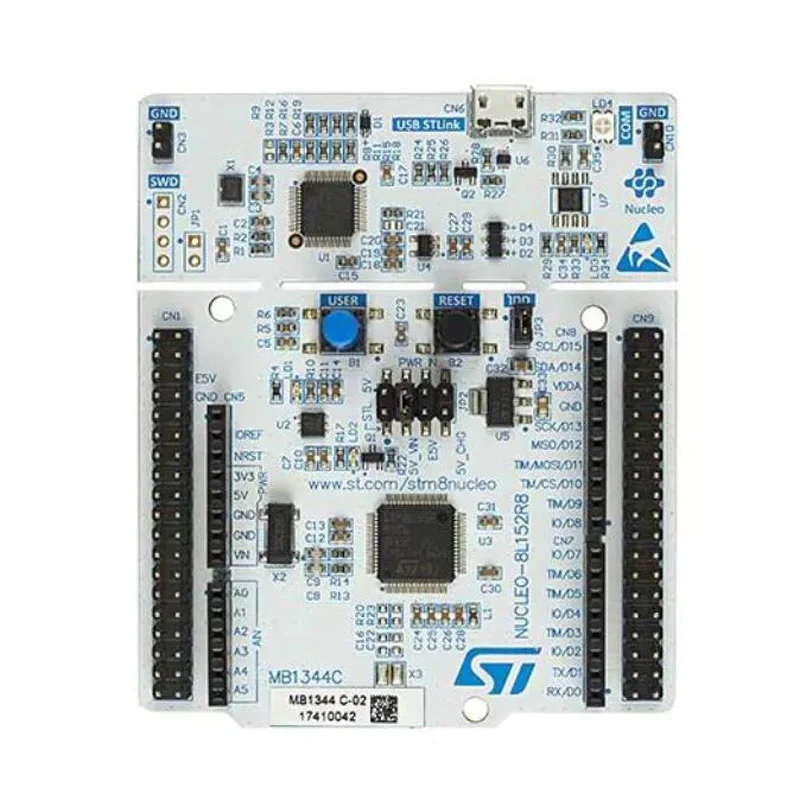 1 pcs x NUCLEO-8L152R8 or NUCLEO-8S208RB Nucleo development board with STM8L152R8 or STM8S208RBT6 MCU